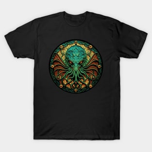 Stained Glass Cthulhu T-Shirt